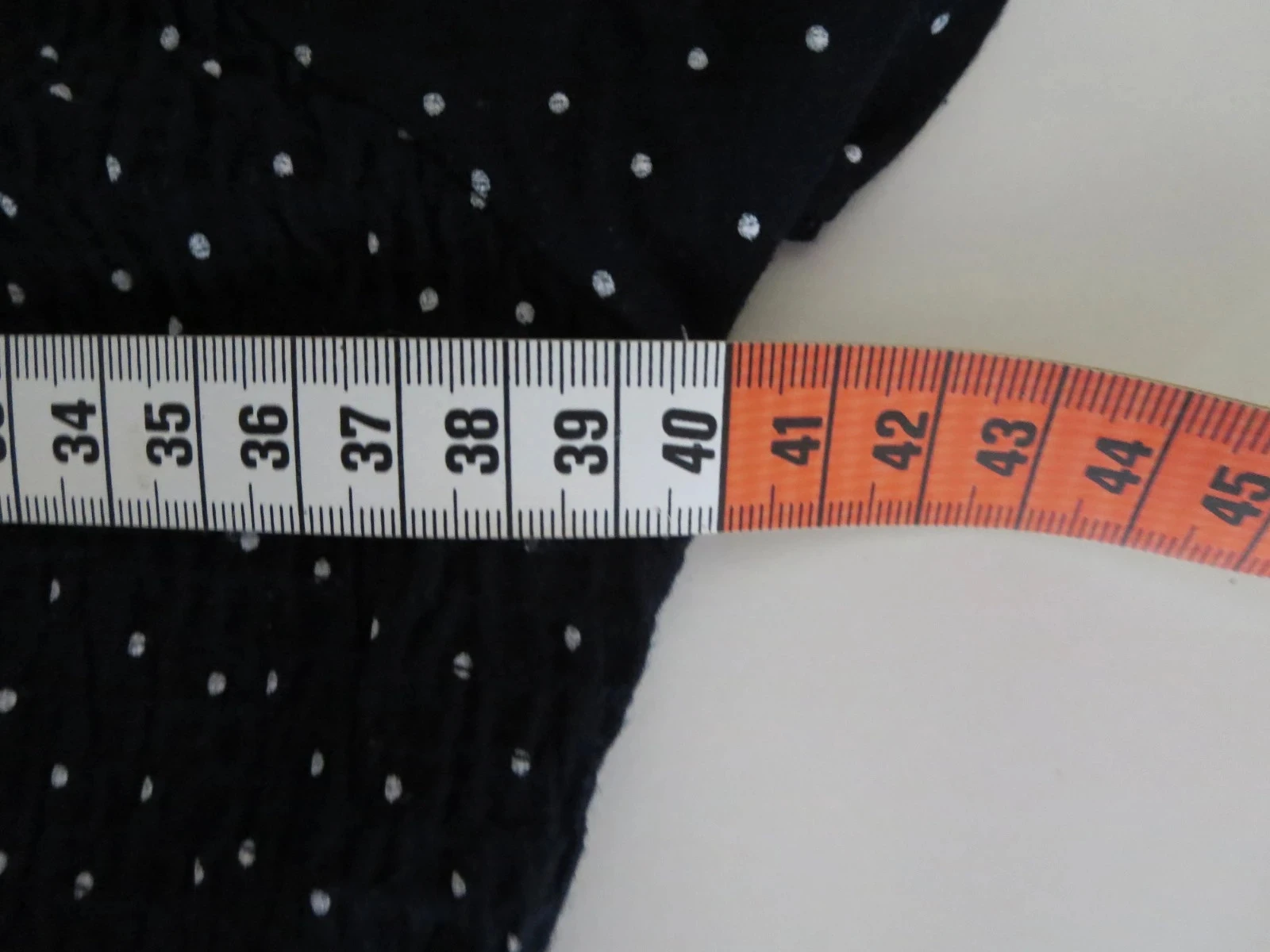 Tunique courte bleu marine à pois blancs - Yessica - Taille 38 - Très bon état – photo 4